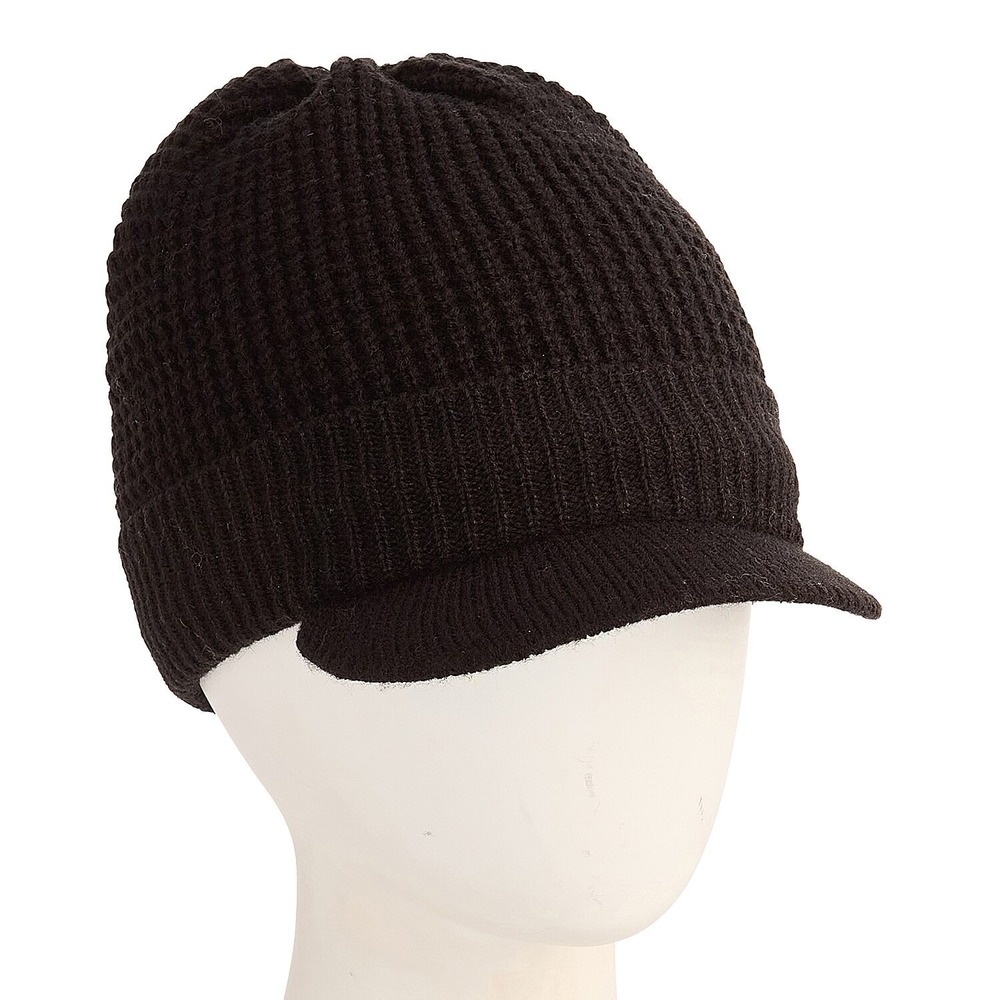 MSRP $26 St. John's Bay Men's One Size Black Brimmed Beanie